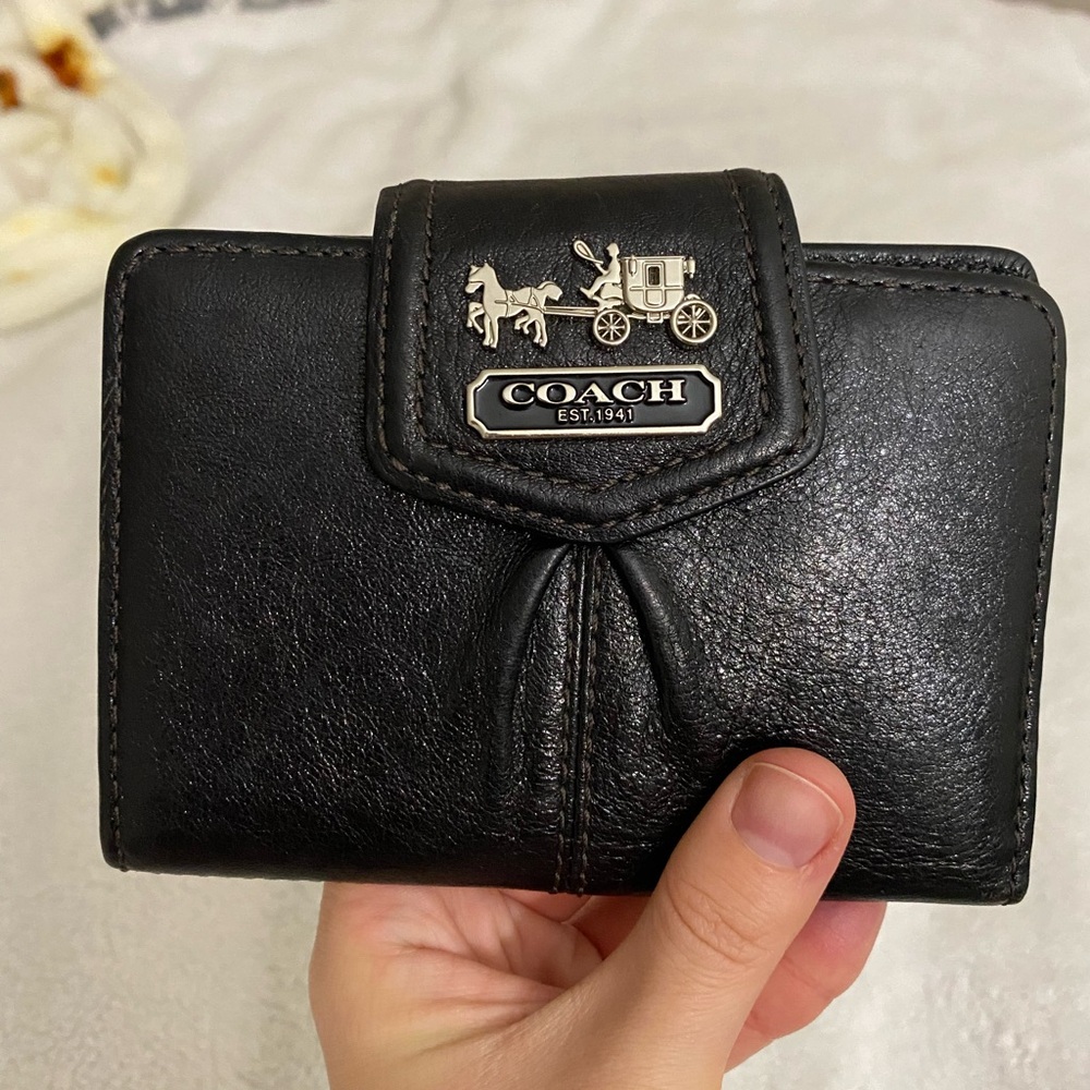 Coach black leather wallet